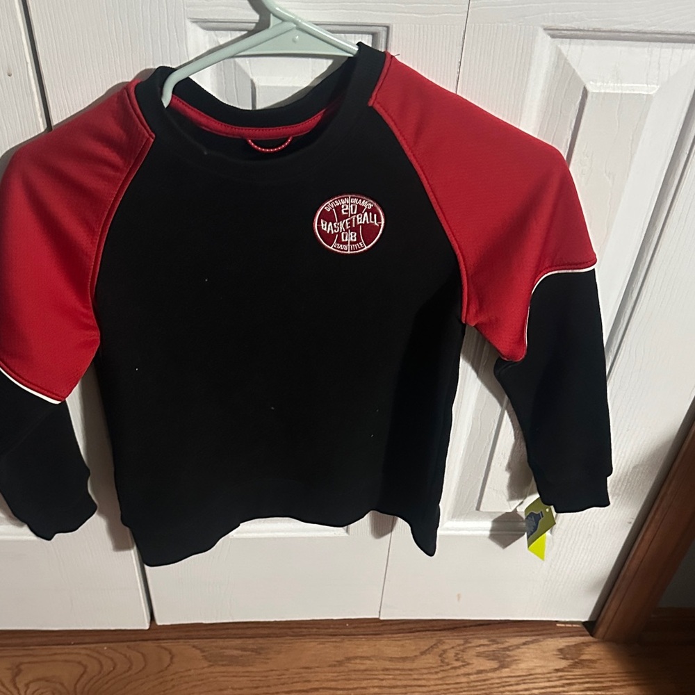 Black and Red Basketball Sweatshirt